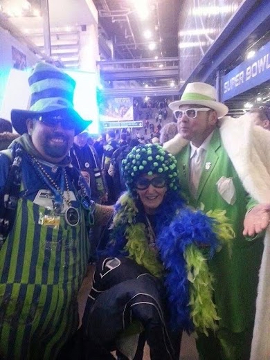 Concourse crew photo with Mama Blue and the superfan squad